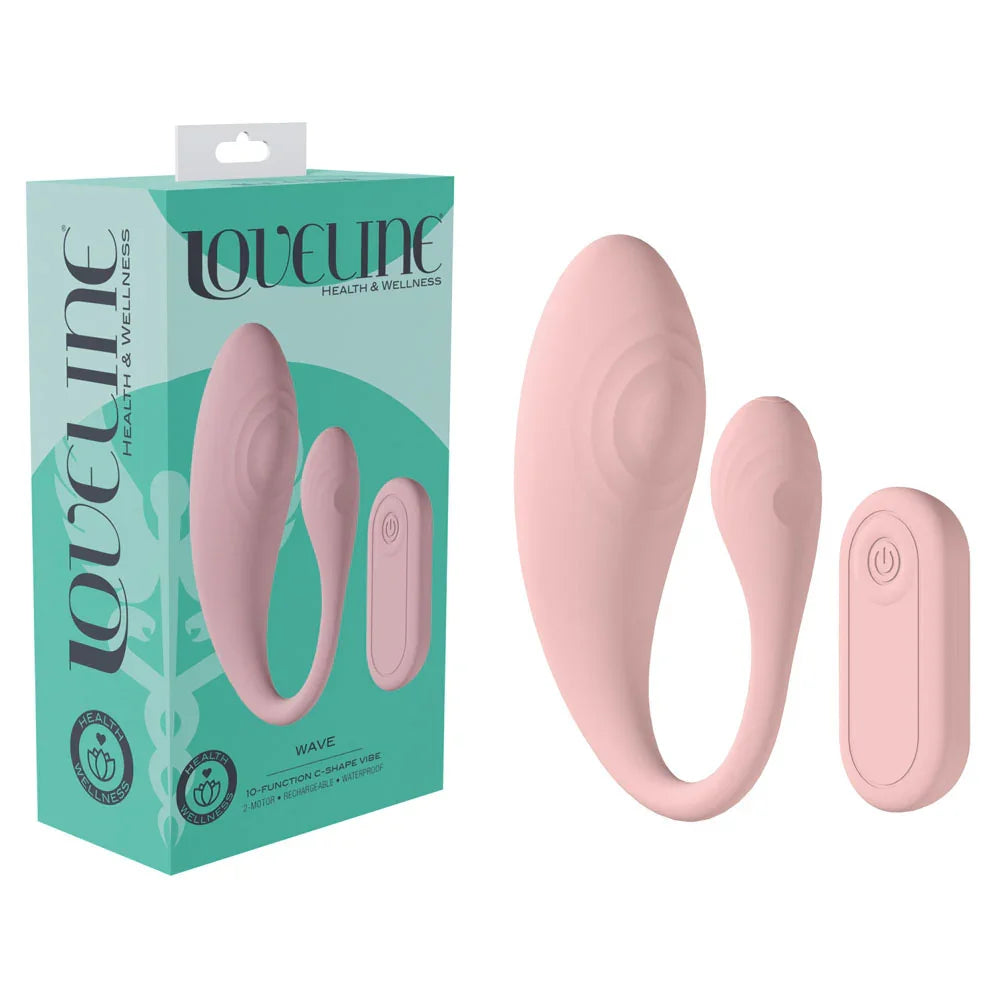 LOVELINE Wave - USB Rechargeable C-Shaped Vibrator with Remote - Take A Peek