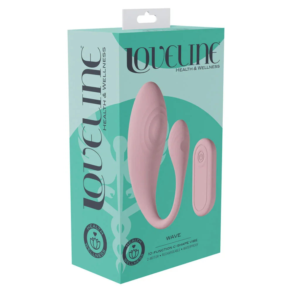 LOVELINE Wave - USB Rechargeable C-Shaped Vibrator with Remote - Take A Peek