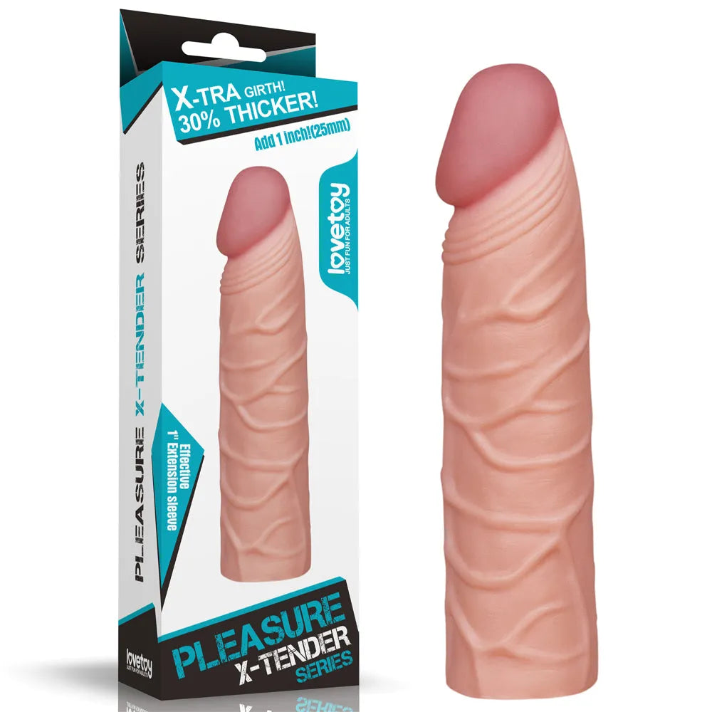 Pleasure X-Tender 1'' Sleeve - 2.5 cm (1'') Penis Extension Sleeve - Take A Peek