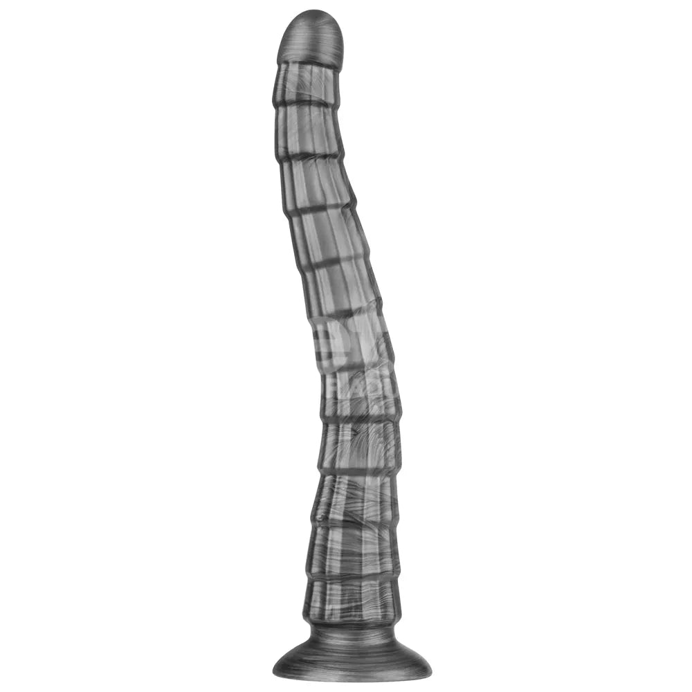 King Sized Vibrating Vibrax Slider - Grey 36.8 cm (14.5'') USB Rechargeable Vibrating Dildo - Take A Peek