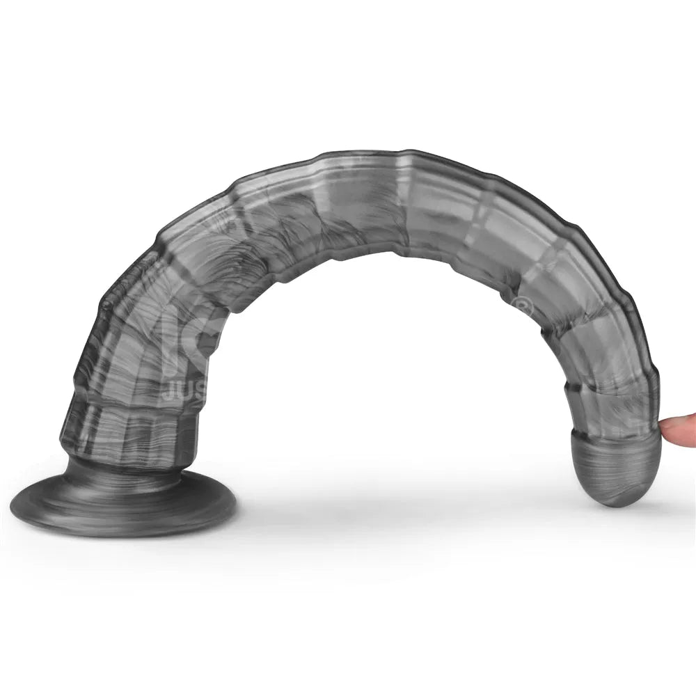 King Sized Vibrating Vibrax Slider - Grey 36.8 cm (14.5'') USB Rechargeable Vibrating Dildo - Take A Peek