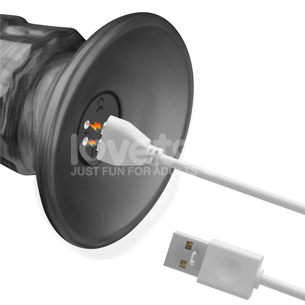 King Sized Vibrating Vibrax Slider - Grey 36.8 cm (14.5'') USB Rechargeable Vibrating Dildo - Take A Peek