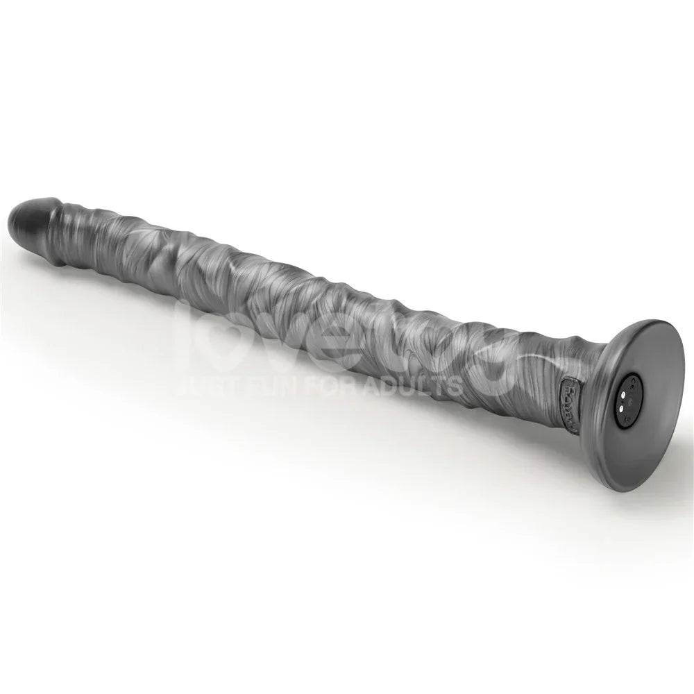 King Sized Vibrating Vibrax Slider - Grey 40.8 cm (16'') USB Rechargeable Vibrating Dildo