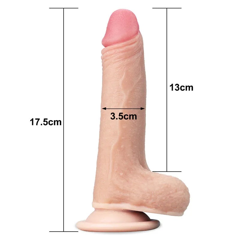 Sliding Skin Dual Layer Dong - 17.8 cm (7'') Dong with Flexible Skin - Take A Peek