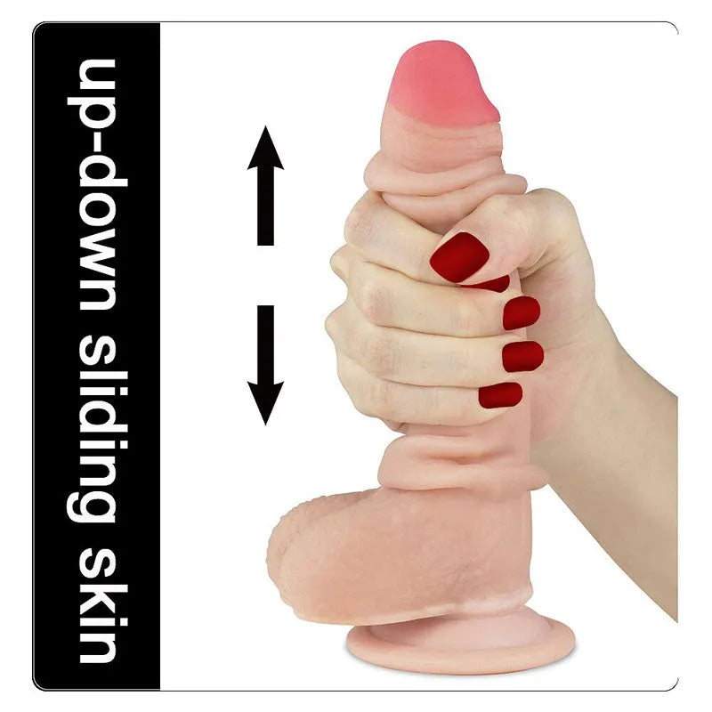 Sliding Skin Dual Layer Dong - 17.8 cm (7'') Dong with Flexible Skin - Take A Peek
