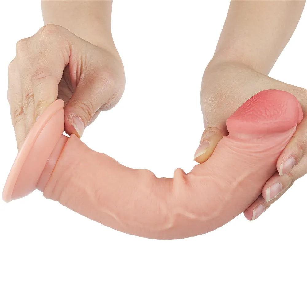 Sliding Skin Dual Layer Dong - 20 cm (8'') Dong with Flexible Skin - Take A Peek