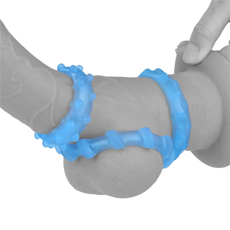 Lumino Play Penis Rings 3 Pack - Glow in the Dark Cock Rings - Set of 3 - Take A Peek