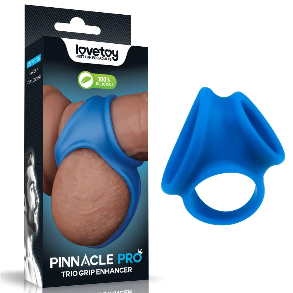 Pinnacle Pro Trio Grip Enhancer - Cock & Balls Ring - Take A Peek