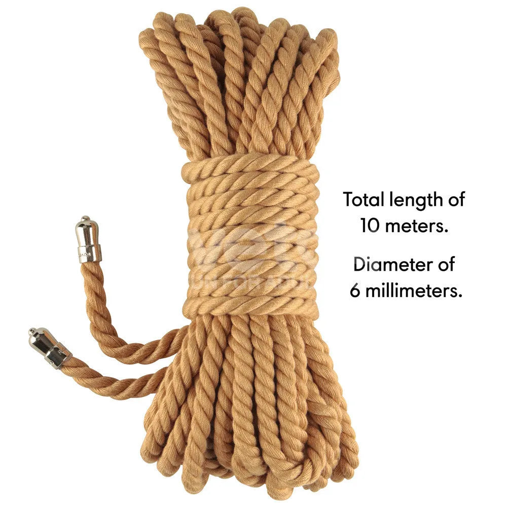 Rebellion Reign Bondage Rope - Natural - Natural Bondage Rope - 10 metre length - Take A Peek