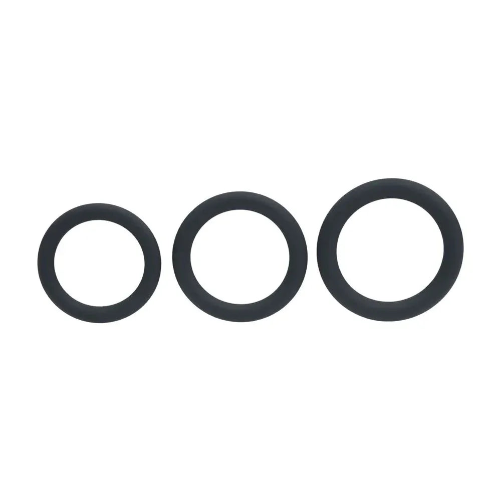 LEVELZ Classic Silicone Cock Ring Set - L/XL/XXL - Cock Rings - Set of 3 Sizes - Take A Peek