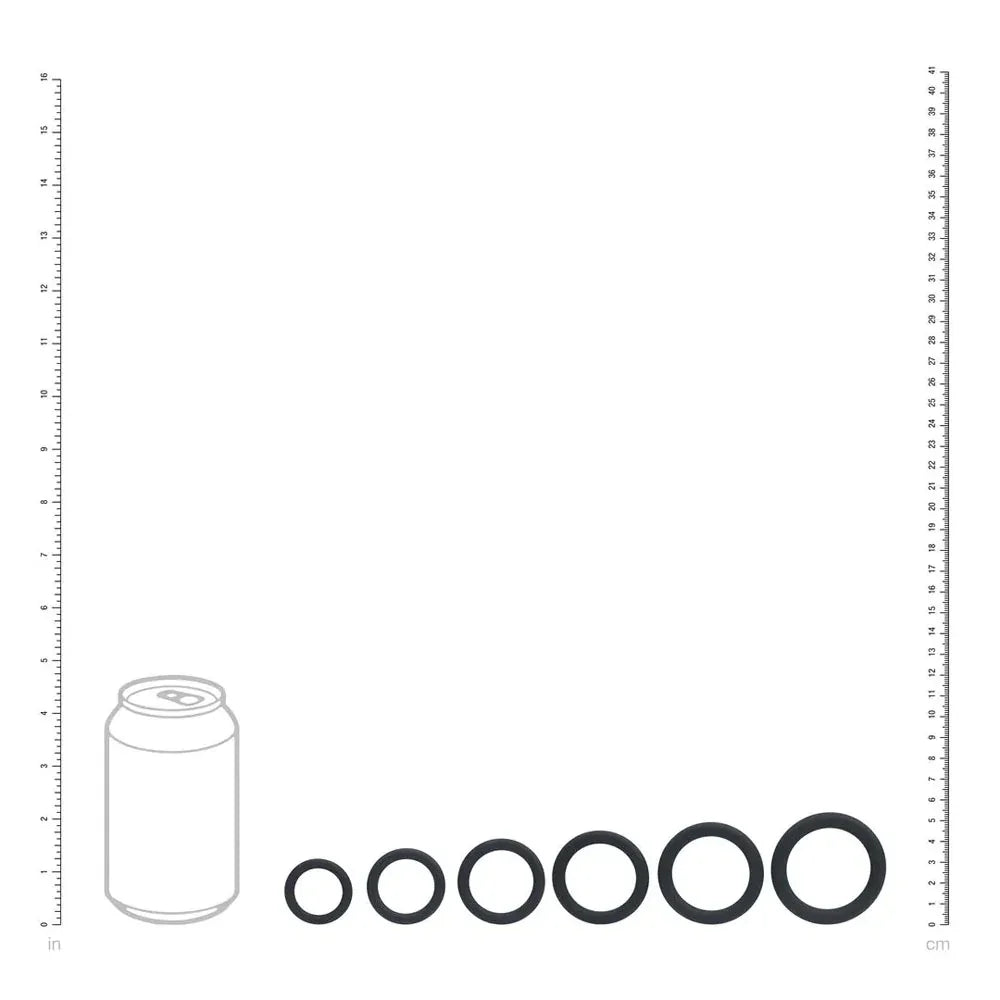 LEVELZ Classic Silicone Cock Ring Set of 6 - Cock Rings - Set of 6 Sizes - Take A Peek