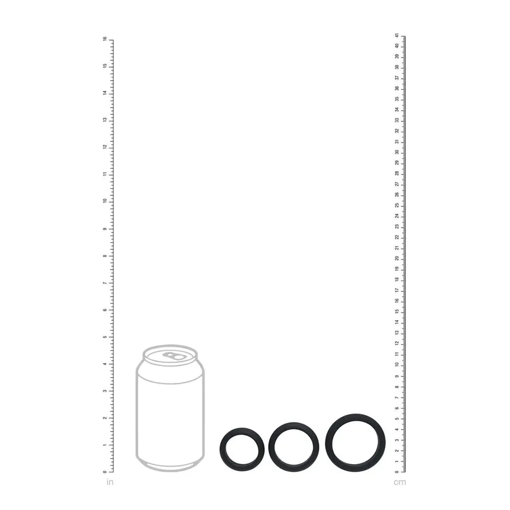 LEVELZ Wide O Silicone Cock Ring Set of 3 - S/M/L - Cock Rings - Set of 3 Sizes - Take A Peek