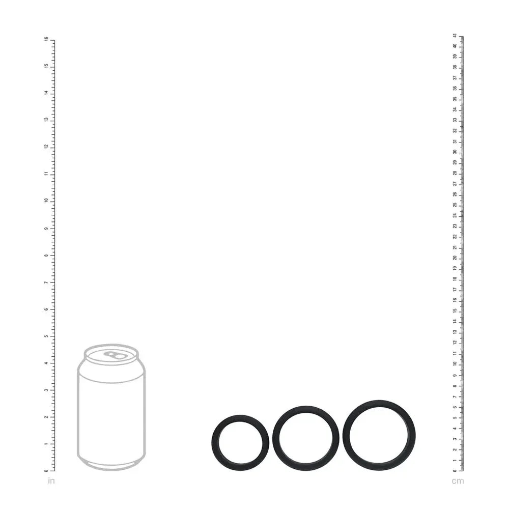 LEVELZ Wide O Silicone Cock Ring Set of 3 - L/XL/2X - Cock Rings - Set of 3 Sizes - Take A Peek