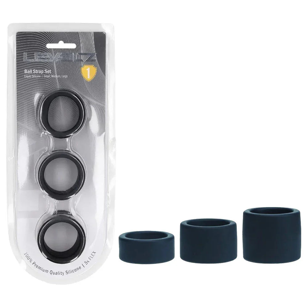 LEVELZ Liquid Silicone Ball Strap Set of 3 - - Ball Stretchers - Set of 3 Sizes - Take A Peek