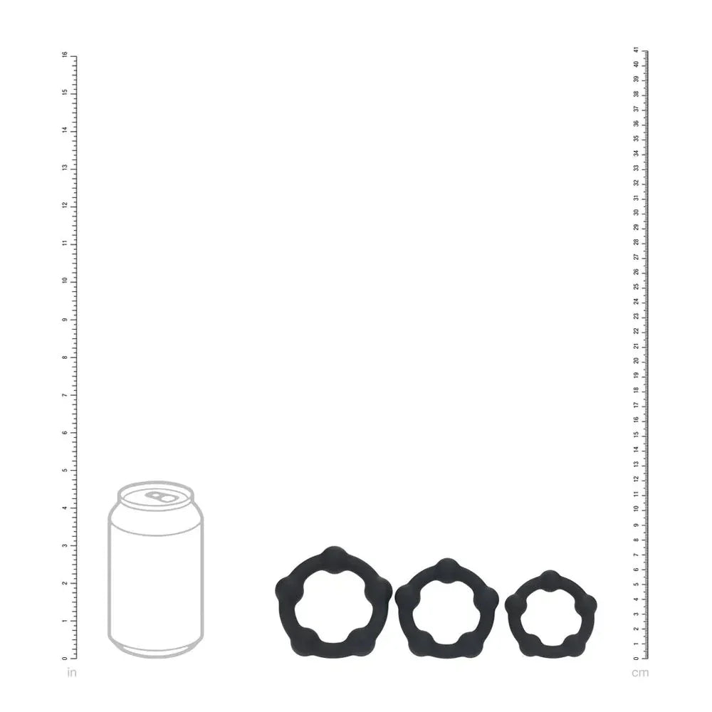 LEVELZ Beaded Silicone Cock Ring Set of 3 - - Cock Rings - Set of 3 Sizes - Take A Peek