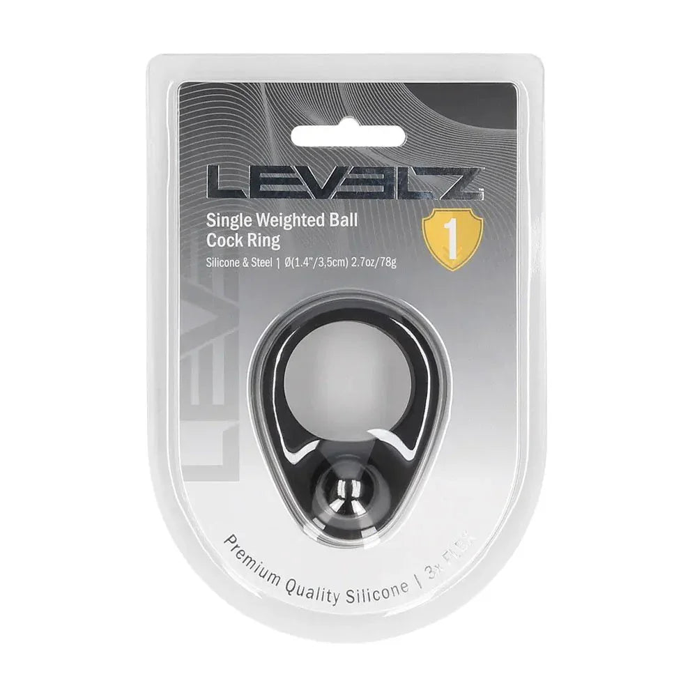 LEVELZ Single Weighted Ball Cock Ring - - Weighted Cock Ring - Take A Peek