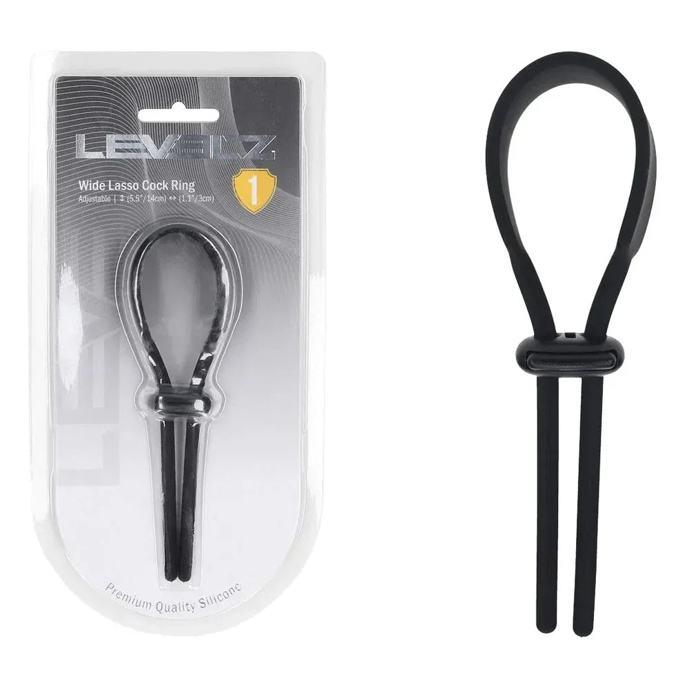 LEVELZ Wide Adjustable Silicone Lasso Cock Ring - Adjustable Cock Ring - Take A Peek