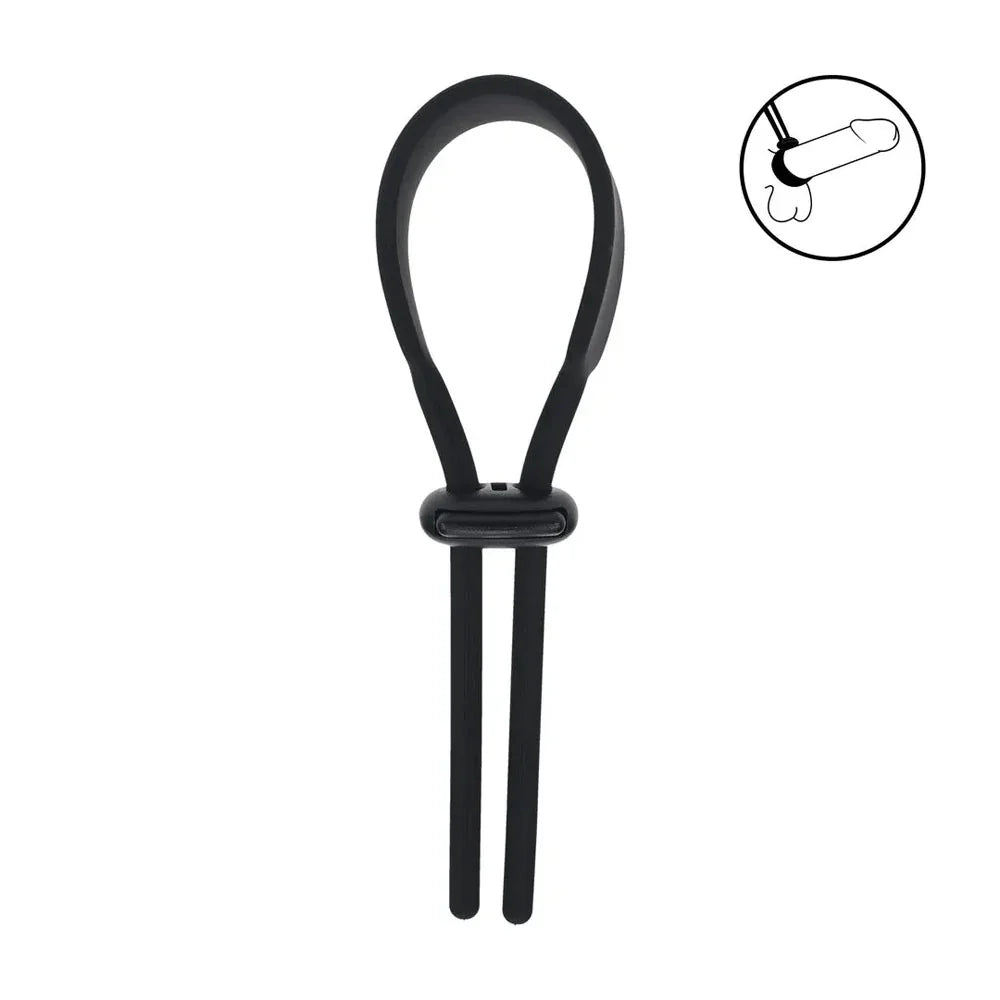 LEVELZ Wide Adjustable Silicone Lasso Cock Ring - Adjustable Cock Ring - Take A Peek