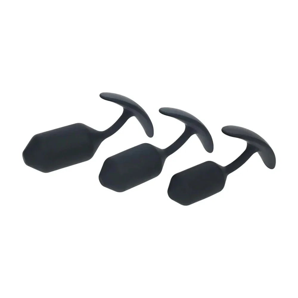 LEVELZ Silicone Weighted Anal Plug Training Set - Weighted Butt Plugs - Set of 3 Sizes - Take A Peek