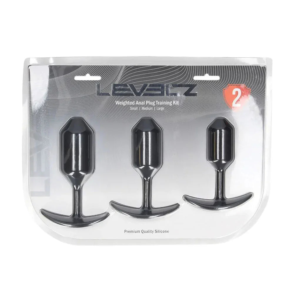 LEVELZ Silicone Weighted Anal Plug Training Set - Weighted Butt Plugs - Set of 3 Sizes - Take A Peek