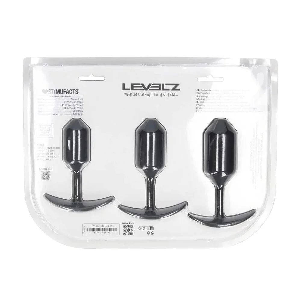LEVELZ Silicone Weighted Anal Plug Training Set - Weighted Butt Plugs - Set of 3 Sizes - Take A Peek