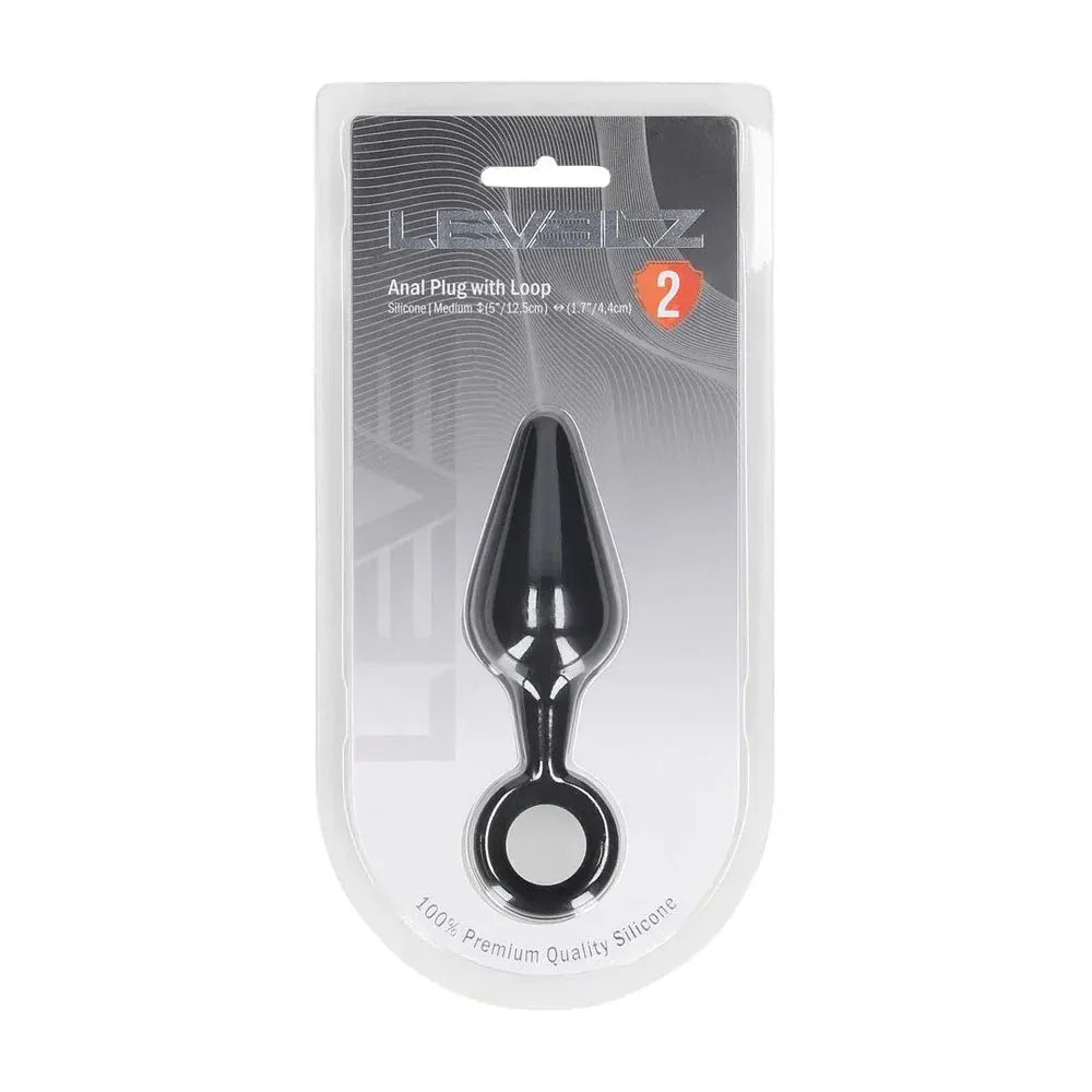 LEVELZ Silicone Anal Plug with Loop - Medium - - Medium Butt Plug - Take A Peek
