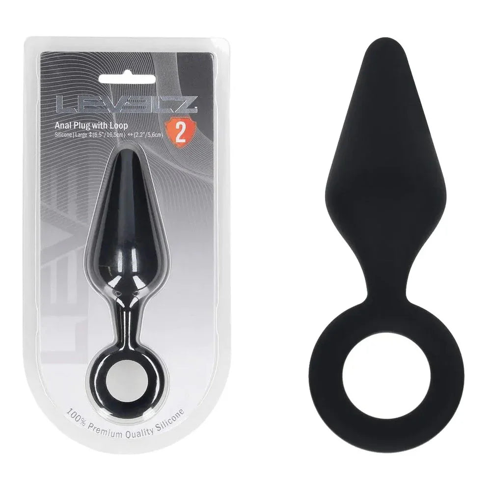 LEVELZ Silicone Anal Plug with Loop - Large - Large Butt Plug - Take A Peek