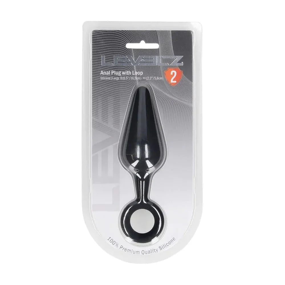 LEVELZ Silicone Anal Plug with Loop - Large - Large Butt Plug - Take A Peek
