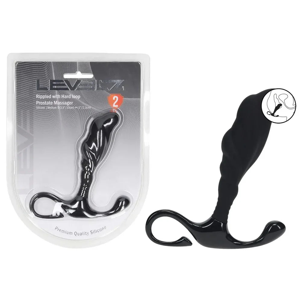 LEVELZ Rippled with Hard Loop Prostate Massager - Medium - Medium Prostate Massager - Take A Peek