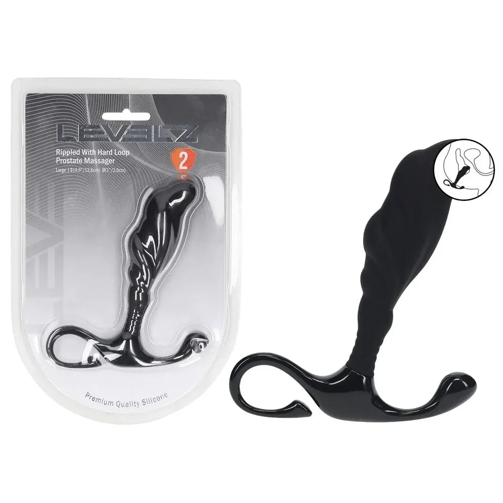 LEVELZ Rippled with Hard Loop Prostate Massager - Large - Large Prostate Massager - Take A Peek