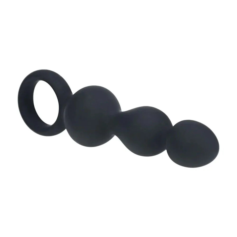 LEVELZ Beaded Silicone Anal Probe with Loop - 15.3 cm Beaded Anal Plug - Take A Peek