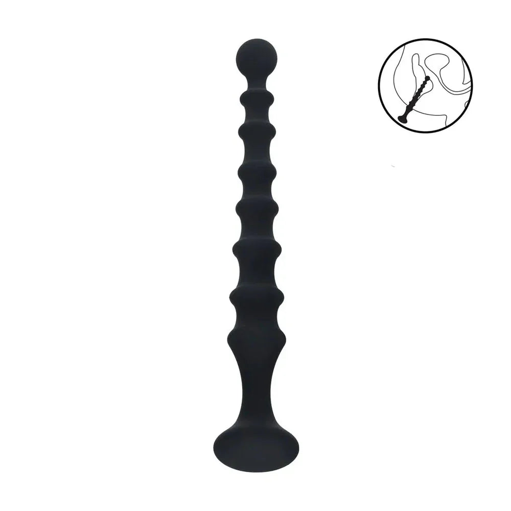 LEVELZ Ribbed Silicone Flared Anal Probe - 26.7 cm Anal Beads - Take A Peek