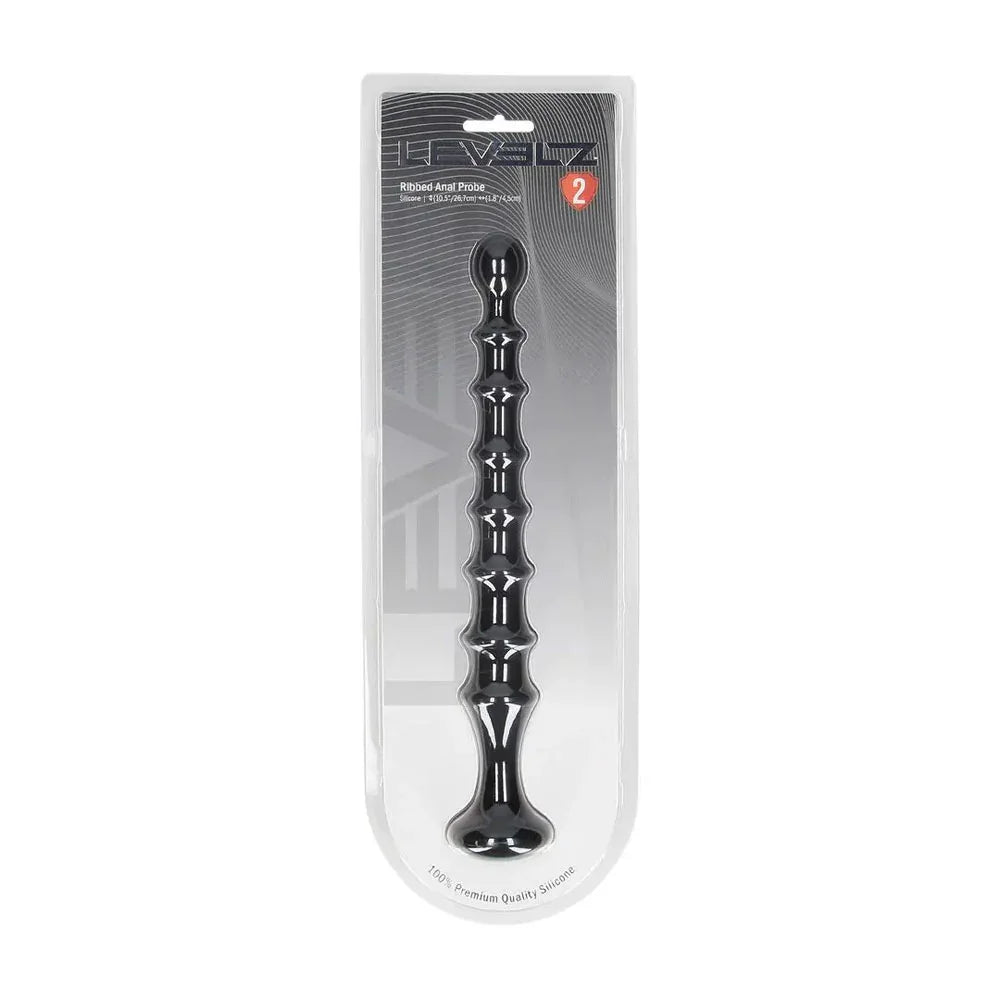 LEVELZ Ribbed Silicone Flared Anal Probe - 26.7 cm Anal Beads - Take A Peek