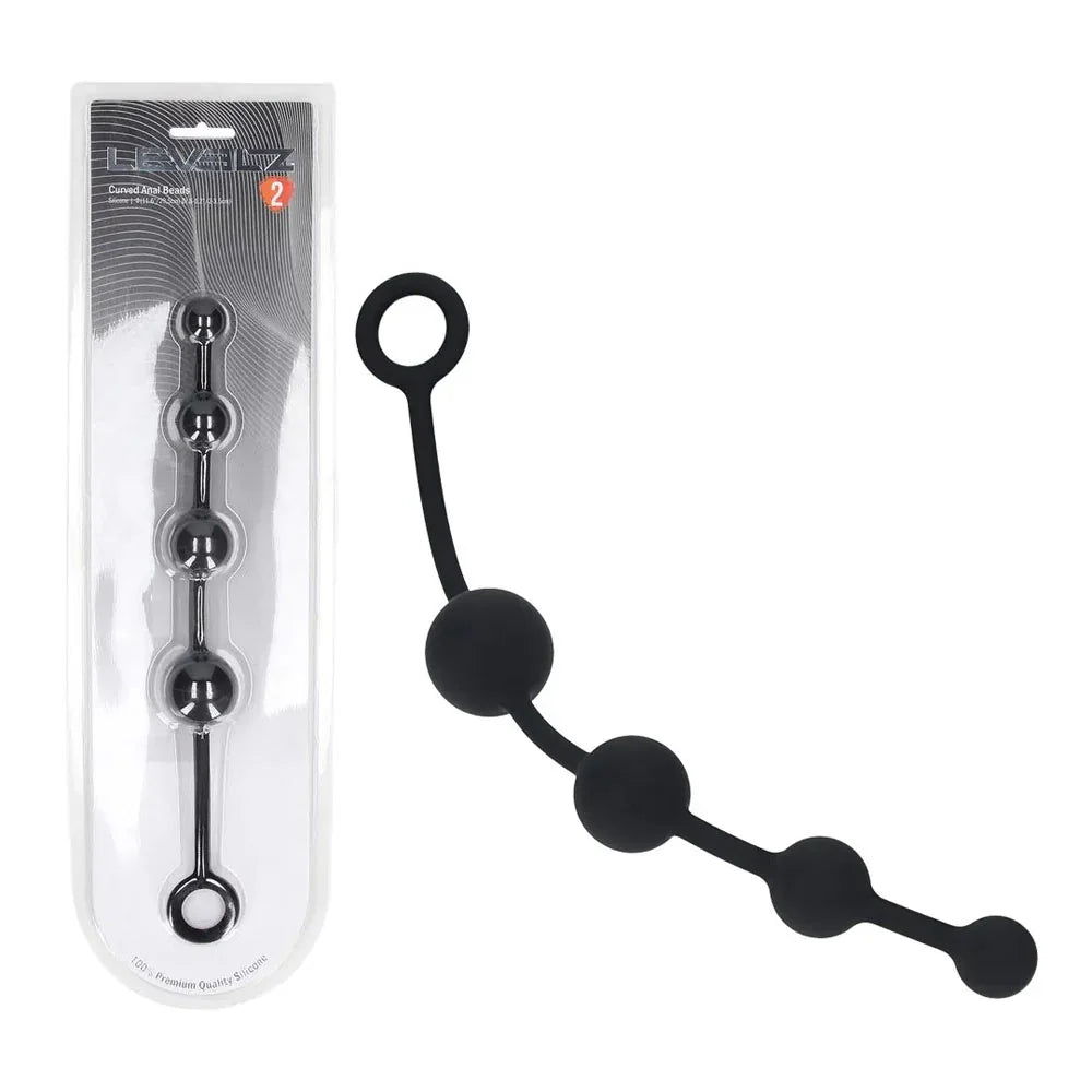 LEVELZ Curved Silicone Anal Beads - - 29.5 cm Anal Beads - Take A Peek