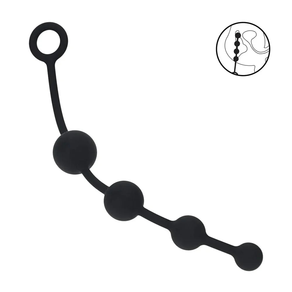 LEVELZ Curved Silicone Anal Beads - - 29.5 cm Anal Beads - Take A Peek