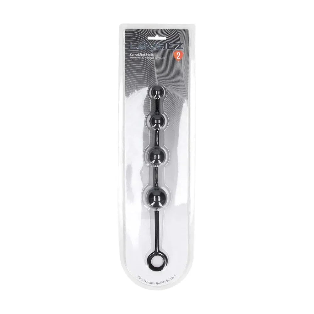 LEVELZ Curved Silicone Anal Beads - - 29.5 cm Anal Beads - Take A Peek