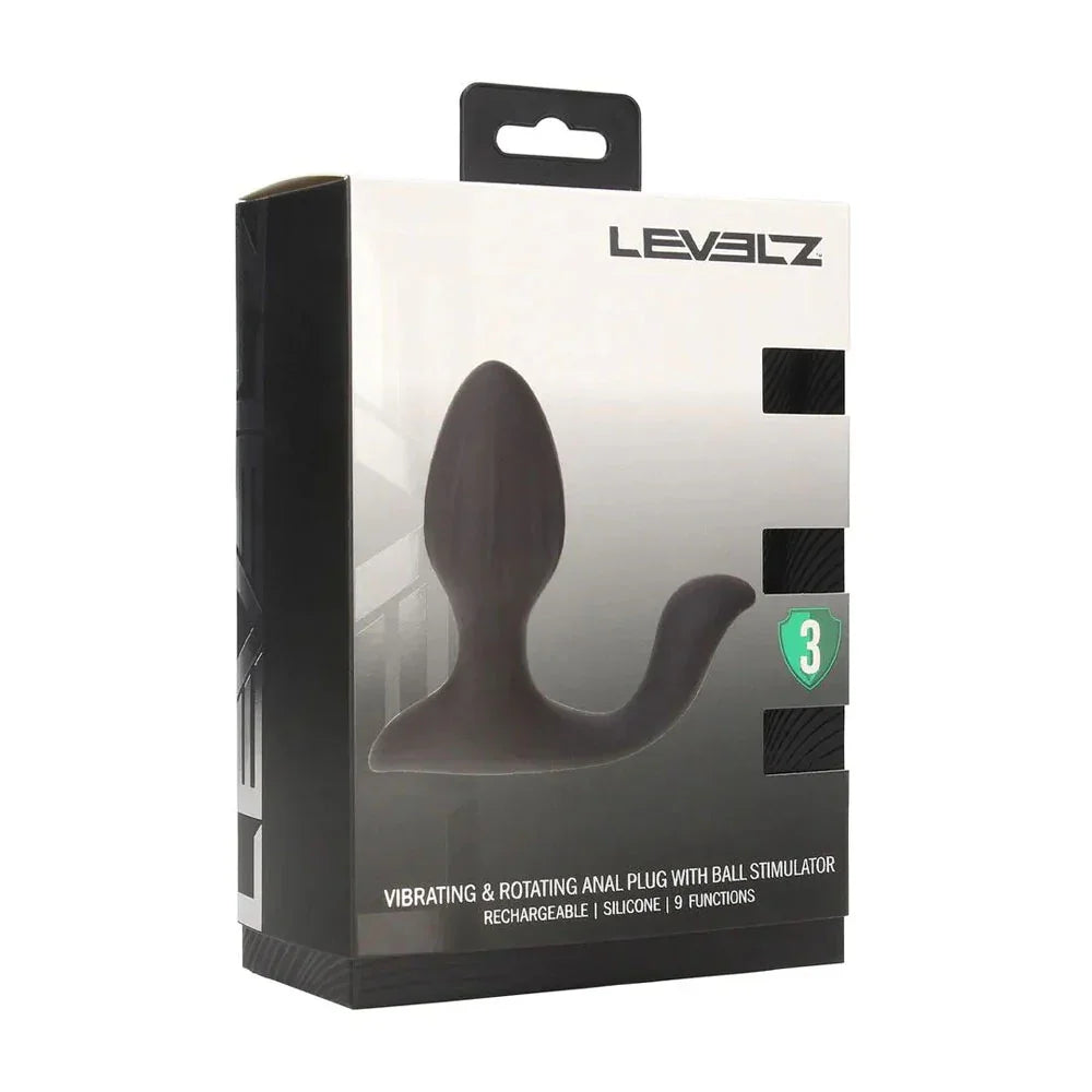 LEVELZ Vibrating & Rotating Anal Plug with Ball Stimulator - 10.7 cm USB Rechargeable Vibrating Butt Plug - Take A Peek