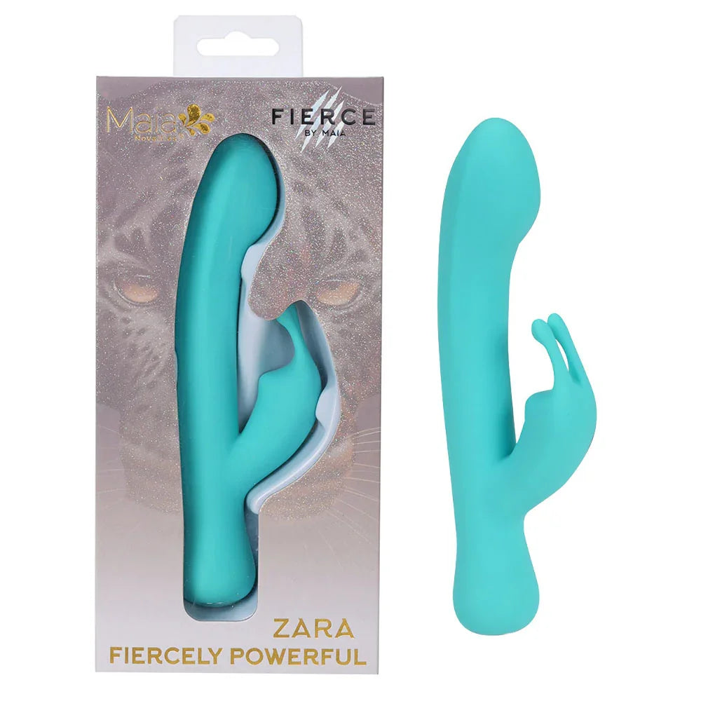 Maia ZARA - Teal - Teal 17.1 cm USB Rechargeable Rabbit Vibrator - Take A Peek