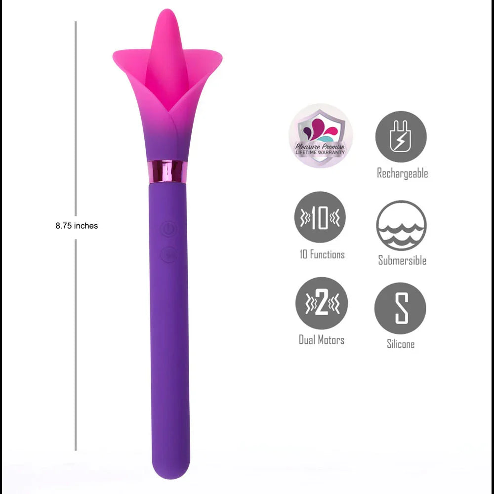 Maia VALA - - /Pink 22.2 cm USB Rechargeable Flower Vibrator - Take A Peek