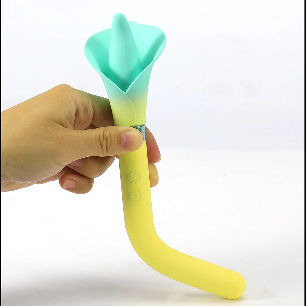 Maia VALA - - /Green 22.2 cm USB Rechargeable Flower Vibrator - Take A Peek