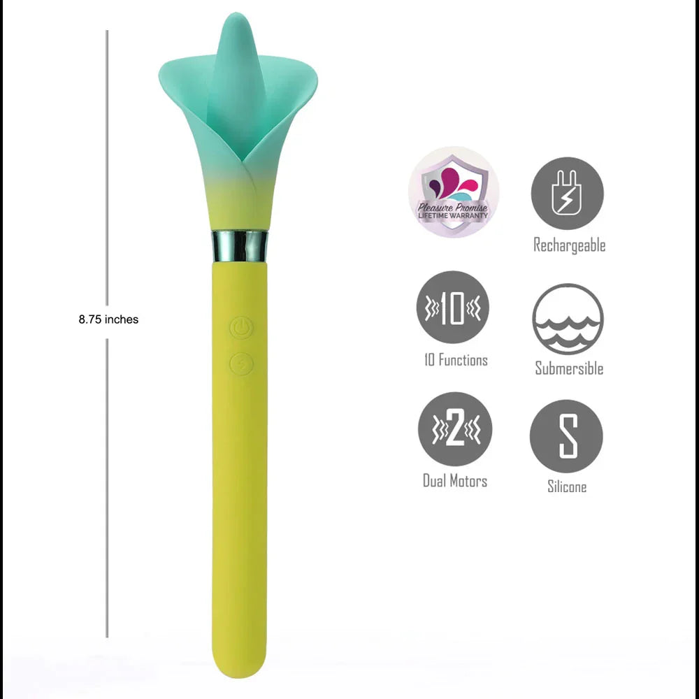 Maia VALA - - /Green 22.2 cm USB Rechargeable Flower Vibrator - Take A Peek