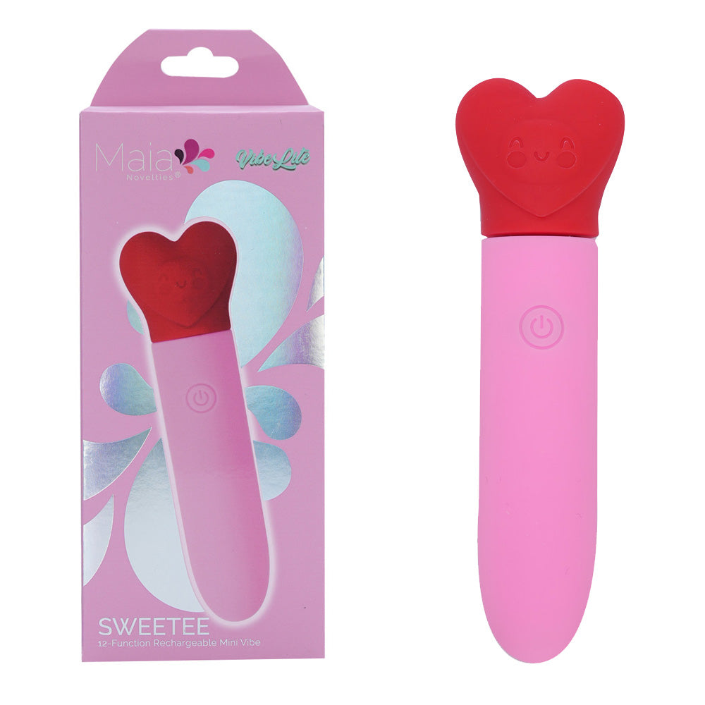 Maia SWEETEE - Pink/Red 11.1 cm USB Rechargeable Bullet