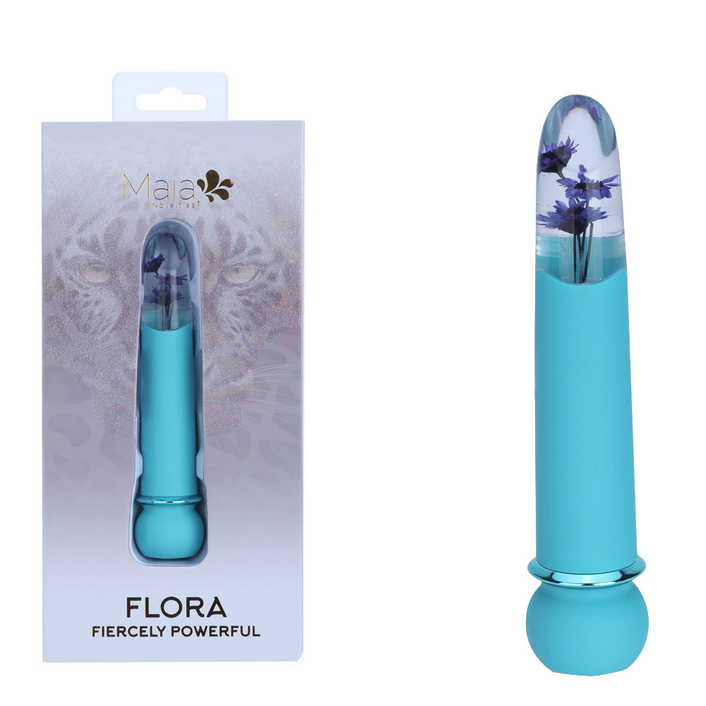 Maia FLORA - Teal - Teal 12.7 cm USB Rechargeable Powerful Bullet - Take A Peek