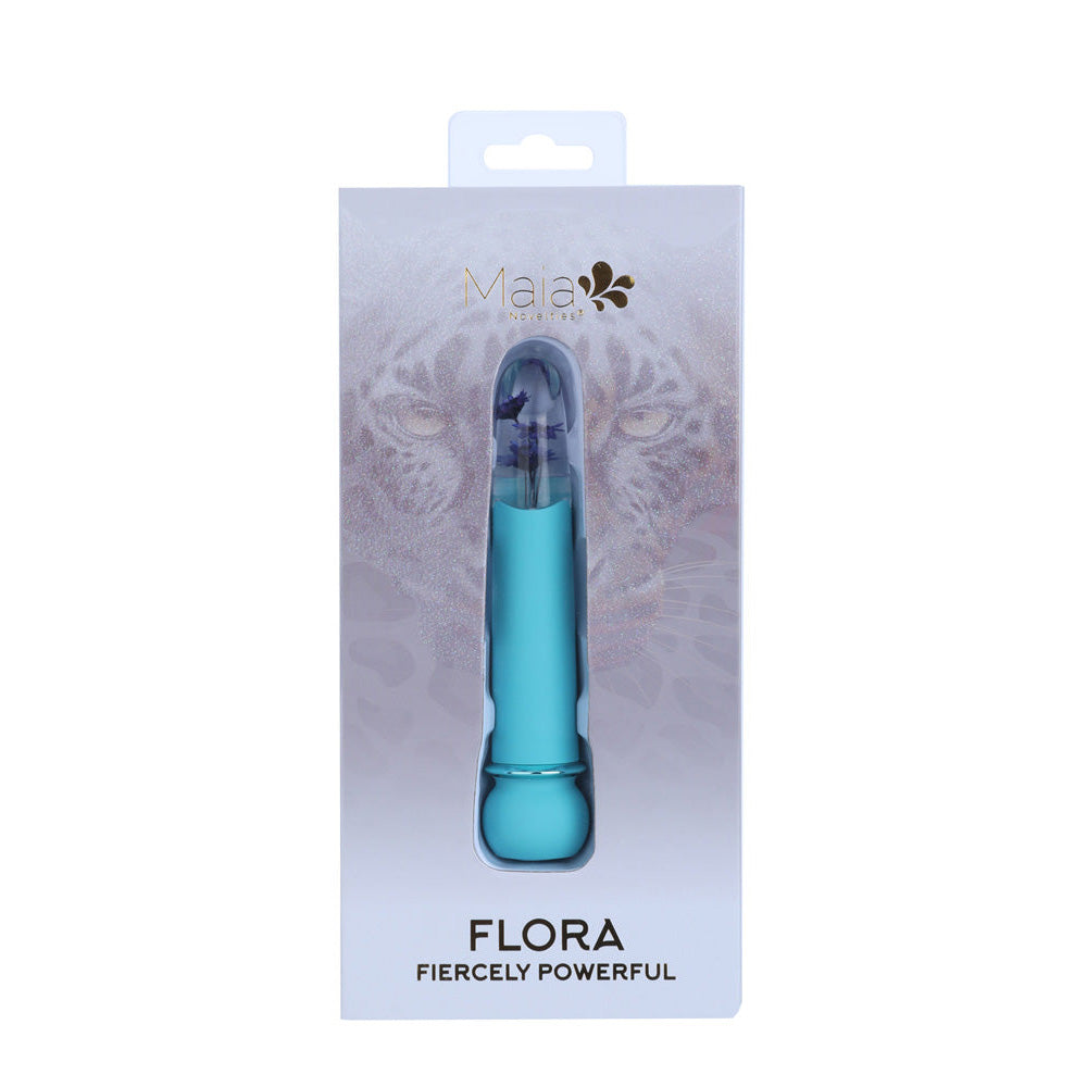 Maia FLORA - Teal - Teal 12.7 cm USB Rechargeable Powerful Bullet - Take A Peek