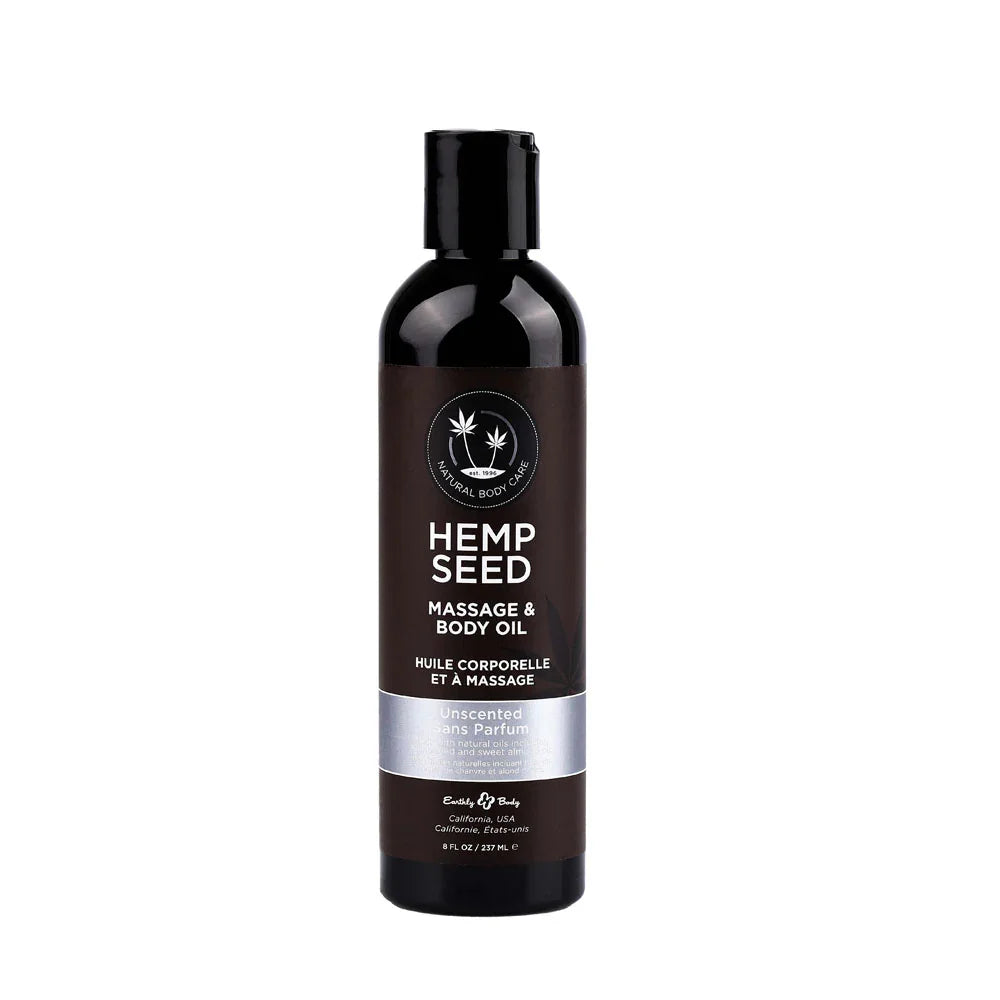Hemp Seed Massage & Body Oil - Unscented - 237 ml Bottle - Take A Peek
