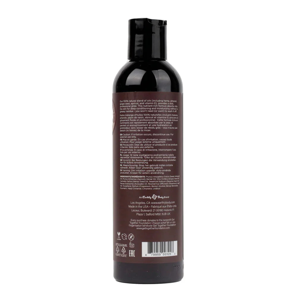 Hemp Seed Massage & Body Oil - Moroccan Nights (Earthy & Spicy-Sensual) Scented - 237 ml Bottle - Take A Peek