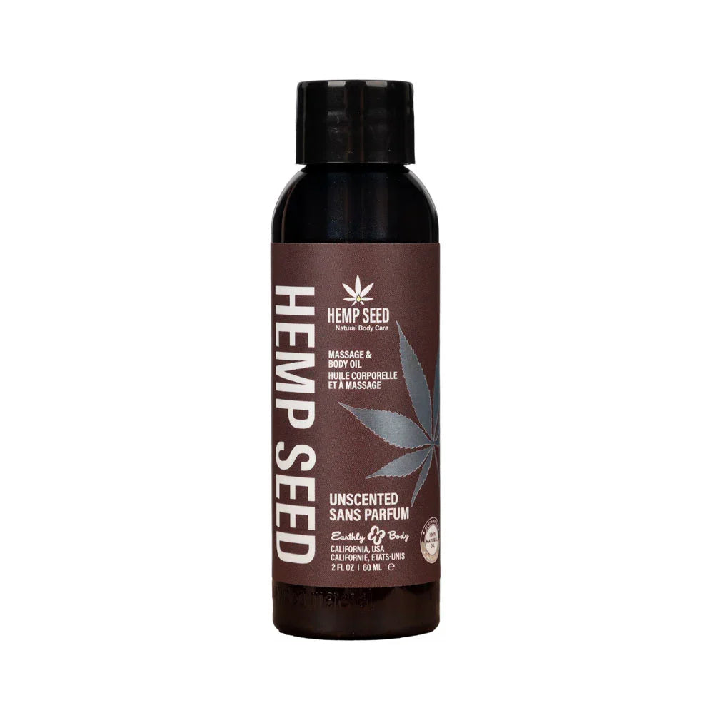 Hemp Seed Massage & Body Oil - Unscented - 59 ml Bottle - Take A Peek