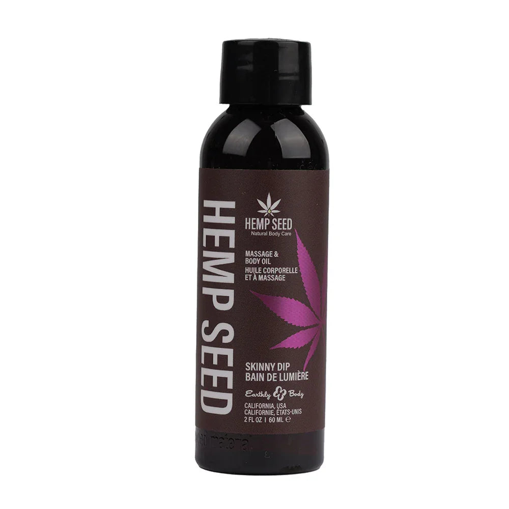 Hemp Seed Massage & Body Oil - Skinny Dip (Vanilla & Faiy Floss) Scented - 59 ml Bottle - Take A Peek
