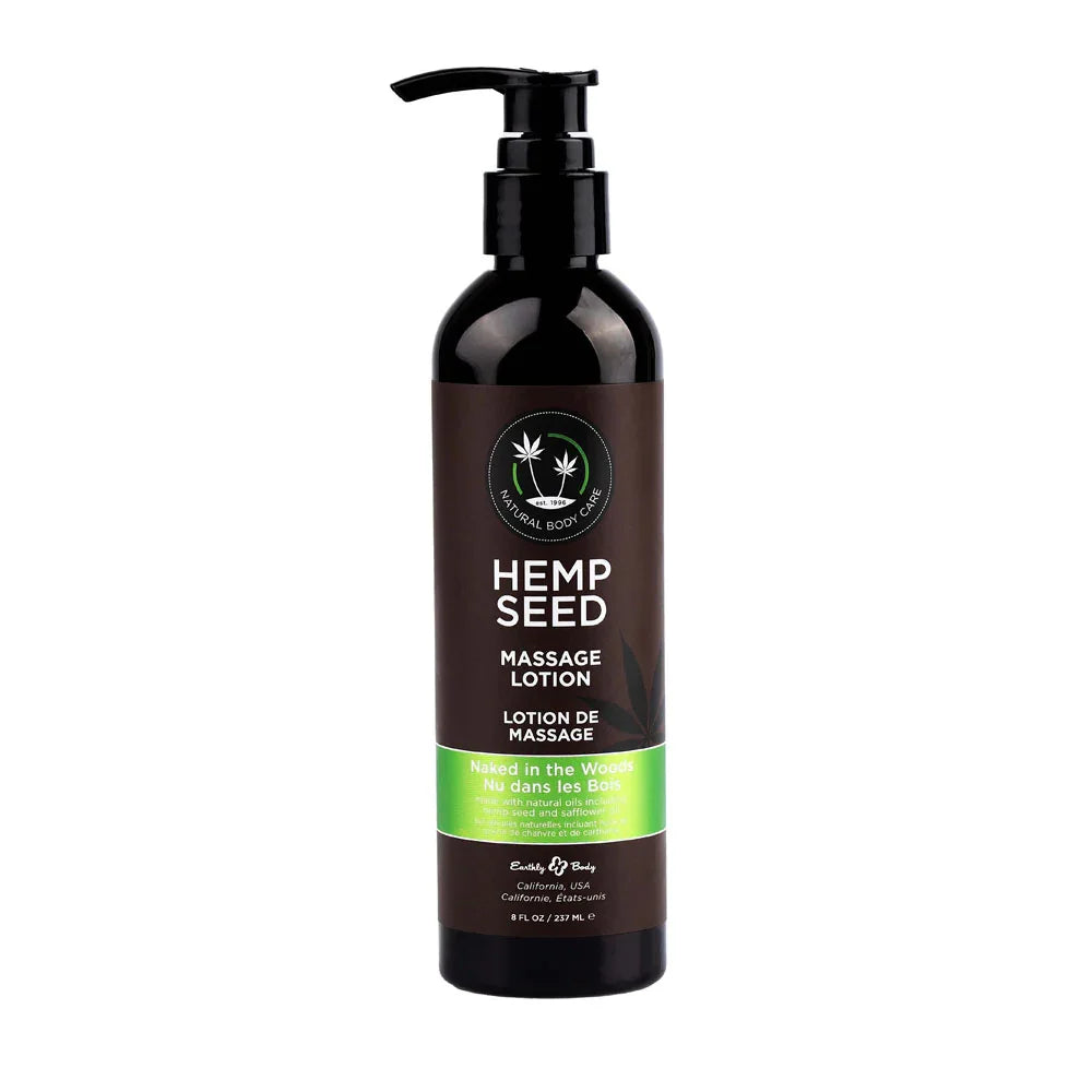 Hemp Seed Massage Lotion - Naked In The Woods ( Tea & Ginger) Scented - 237 ml Bottle - Take A Peek