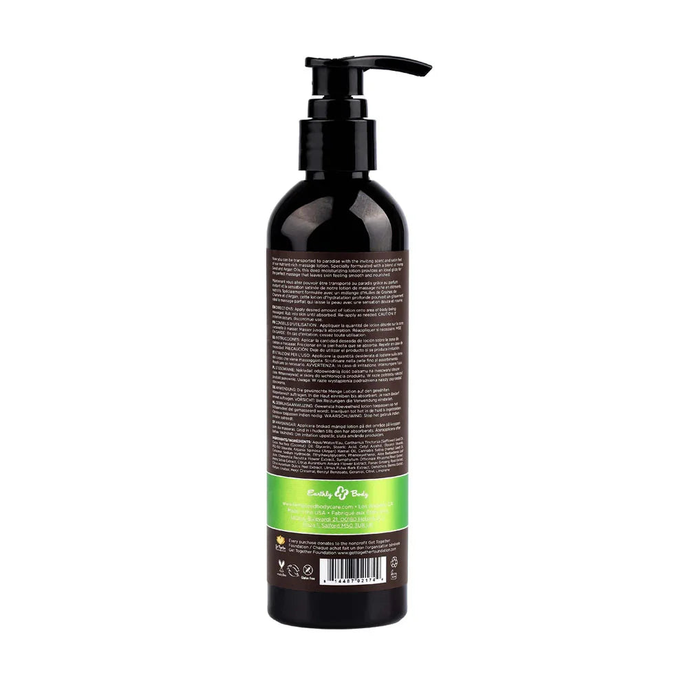 Hemp Seed Massage Lotion - Naked In The Woods ( Tea & Ginger) Scented - 237 ml Bottle - Take A Peek